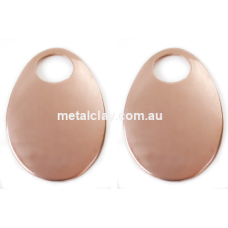 Copper Domed Oval Washer Blanks x 2  18ga