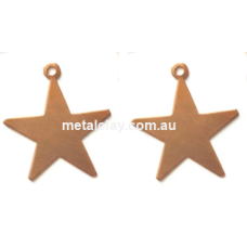 Copper Star with Ring Blanks x 2  24ga