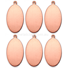 Copper Oval with Ring Blanks x 6  24ga