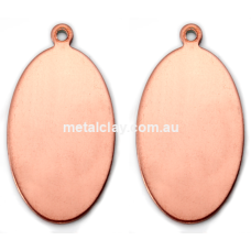 Copper Oval with Ring Blanks x 2  24ga
