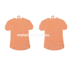 Copper T Shirt with Ring Blanks x 2 Large  24ga
