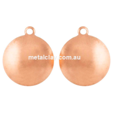 Copper Domed Circles with Rings Small x 2  