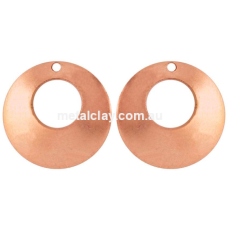 Copper Domed Circles with Offset Hole Small x 2  