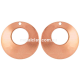 Copper Domed Circles with Offset Hole Small x 2  